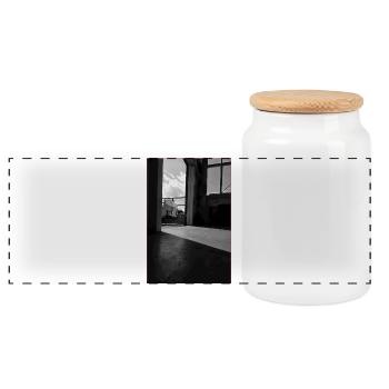 Light Boundary - Panoramic Cookie Jar with Wooden Lid - white - Front