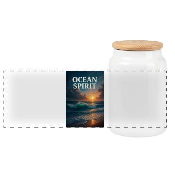 Ocean Spirit - Panorama Keksdose mit Holzdeckel - Weiß - Vorne