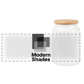 Abstract Gray Square Pattern - Panoramic Cookie Jar with Wooden Lid - white - Front