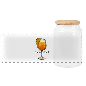 Spritz & Chill - Panorama Keksdose mit Holzdeckel - Weiß - Vorne