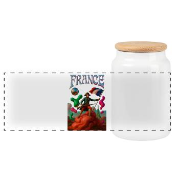 Héros français en révolution onirique - Boîte à biscuits avec couvercle en bois - blanc - Devant