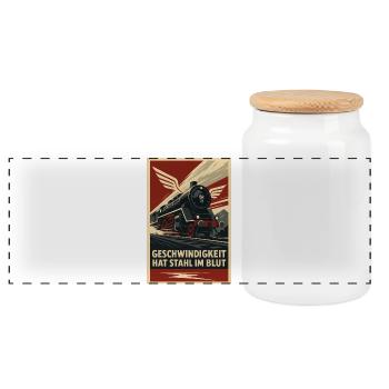 La vitesse ferroviaire a l’acier dans le sang - Boîte à biscuits avec couvercle en bois - blanc - Devant