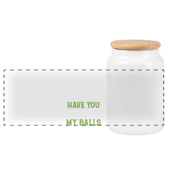 Golf - Have You Seen My Balls - Panoramic Cookie Jar with Wooden Lid - white - Front