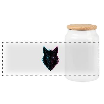 CROC NÉON - Boîte à biscuits avec couvercle en bois - blanc - Devant