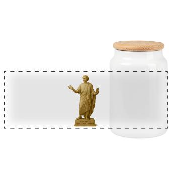 Statue grecque moderne avec smartphone - Boîte à biscuits avec couvercle en bois - blanc - Devant