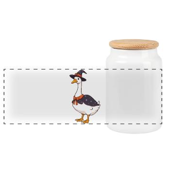 Oie - Boîte à biscuits avec couvercle en bois - blanc - Devant