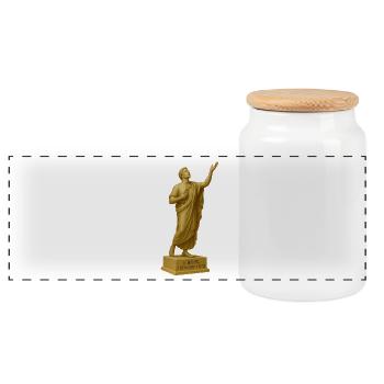 Celestial Hope Art Statue - Panoramic Cookie Jar with Wooden Lid - white - Front