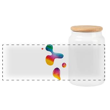 Flowing Paint Bubbles – Lava Lamp Magic - Panoramic Cookie Jar with Wooden Lid - white - Front