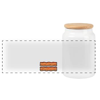Proud to be a little Bacon - Panorama Keksdose mit Holzdeckel - Weiß - Vorne
