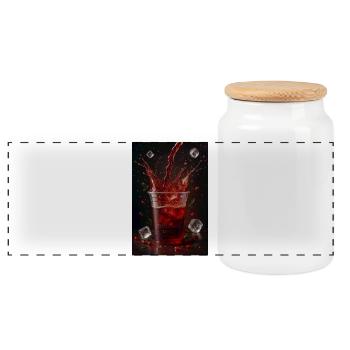 Shot d’énergie aux baies et glaçons - Boîte à biscuits avec couvercle en bois - blanc - Devant