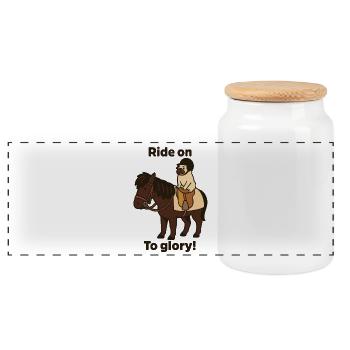 Chevauchez vers la gloire - Boîte à biscuits avec couvercle en bois - blanc - Devant