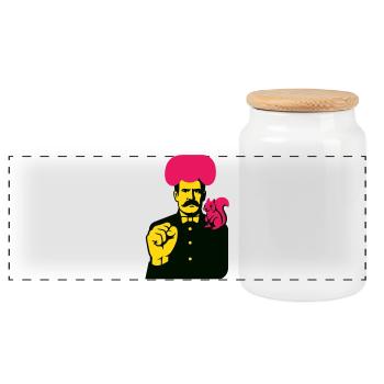 Homme d’art étrange - Boîte à biscuits avec couvercle en bois - blanc - Devant