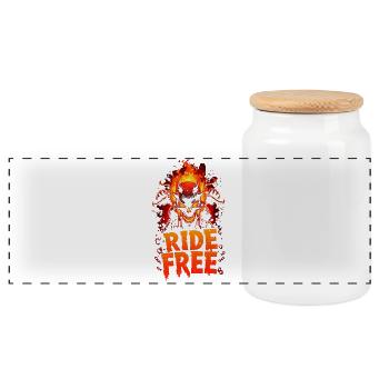 Roulez gratuitement en Hellbike - Boîte à biscuits avec couvercle en bois - blanc - Devant