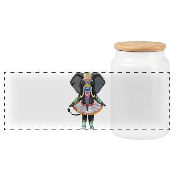 Elefant_im_Tuettue - Boîte à biscuits avec couvercle en bois - blanc - Devant