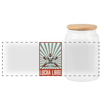 Lucha Libre Luchador Lutte mexicaine - Boîte à biscuits avec couvercle en bois - blanc - Devant