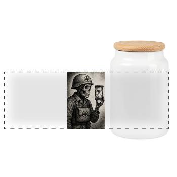 Moissonneur du temps - Boîte à biscuits avec couvercle en bois - blanc - Devant