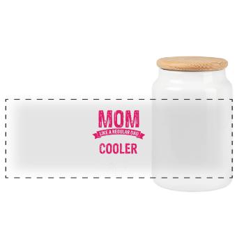Une maman golfeuse cool, plus drôle que n'importe quel père ordinaire - Boîte à biscuits avec couvercle en bois - blanc - Devant
