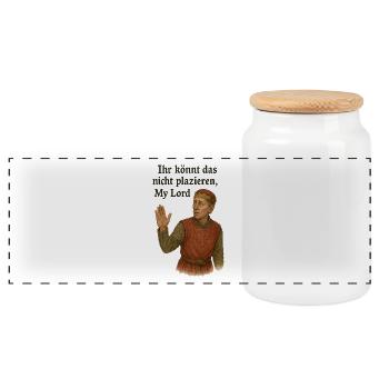 You can't place that, My Lord - Panoramic Cookie Jar with Wooden Lid - white - Front