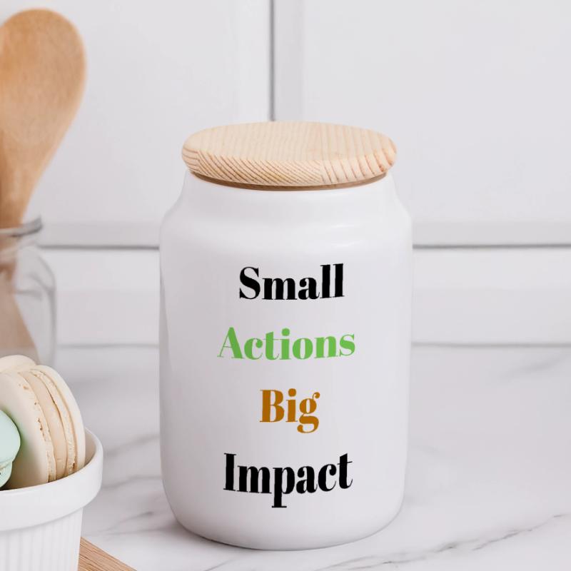 Conception typographique d’actions audacieuses dynamiques Boîte à biscuits avec couvercle en bois