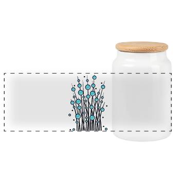 Luminous bale structure - Panoramic Cookie Jar with Wooden Lid - white - Front