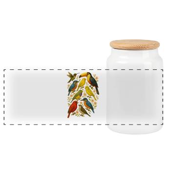 Vancouver Festive Specimens - Panoramic Cookie Jar with Wooden Lid - white - Front