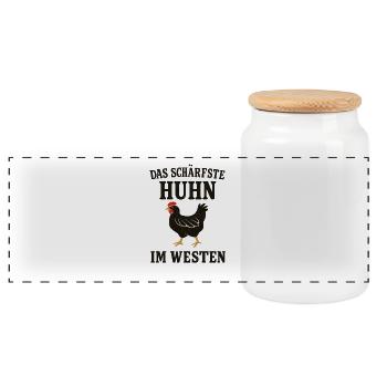 Le poulet le plus chaud de l’Ouest – Fun Shirt - Boîte à biscuits avec couvercle en bois - blanc - Devant