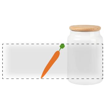 Vibrant Carrot Illustration for Food Lovers - Panoramic Cookie Jar with Wooden Lid - white - Front