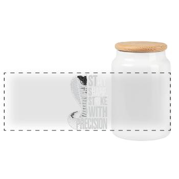 Cobra avec citation de précision - Boîte à biscuits avec couvercle en bois - blanc - Devant