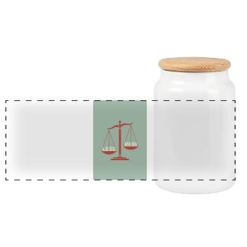 Équilibre entre moins et plus - Boîte à biscuits avec couvercle en bois - blanc - Devant
