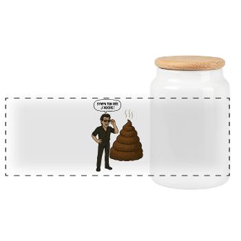 Idées sympa, idées nulles, humour ironique - Boîte à biscuits avec couvercle en bois - blanc - Devant