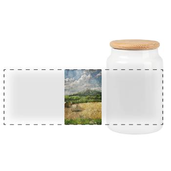 Aquarelle de Burgsberg - Boîte à biscuits avec couvercle en bois - blanc - Devant