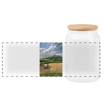 Burgsberg Illustration - Boîte à biscuits avec couvercle en bois - blanc - Devant