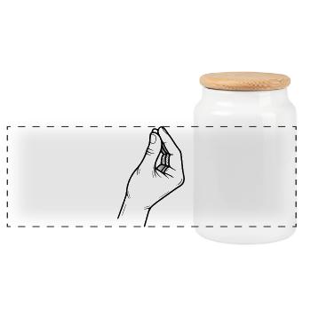 Geste de la main italien - Signe italien - Boîte à biscuits avec couvercle en bois - blanc - Devant