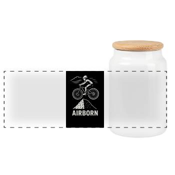 Airborn MTB Peak Jump - Panoramic Cookie Jar with Wooden Lid - white - Front