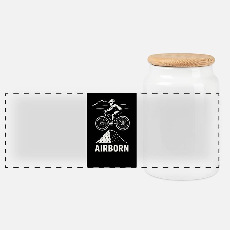 Airborn MTB Peak Jump - Boîte à biscuits avec couvercle en bois - blanc