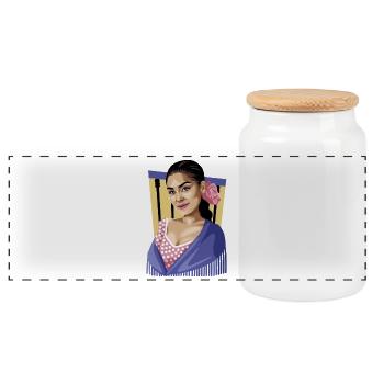 Essence andalouse - Boîte à biscuits avec couvercle en bois - blanc - Devant