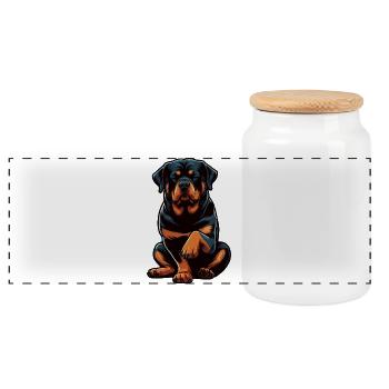Rottweiler Rottweilerbesitzer Rottweilerliebhaber - Panorama Keksdose mit Holzdeckel - Weiß - Vorne