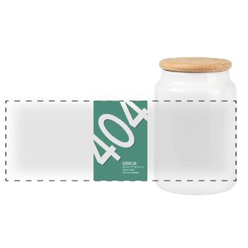 Error 404 Motivation Not Found - Panoramic Cookie Jar with Wooden Lid - white - Front