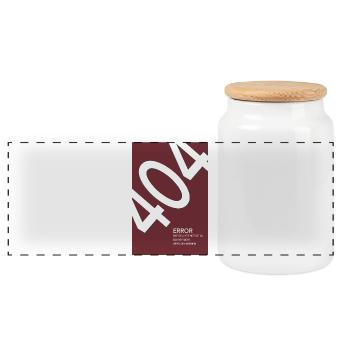 Error 404 Motivation Not Found - Panorama Keksdose mit Holzdeckel - Weiß - Vorne