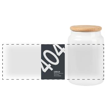 Error 404 Motivation Not Found - Panorama Keksdose mit Holzdeckel - Weiß - Vorne