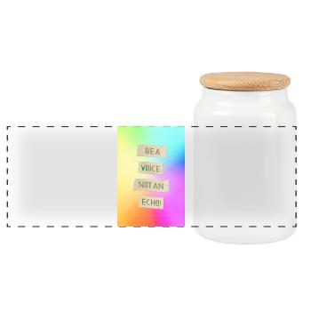 Be A Voice Not An Echo   Motivationsdesign - Panorama Keksdose mit Holzdeckel - Weiß - Vorne