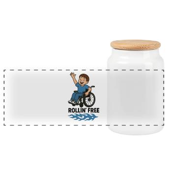 Rollin’Free Boy - Boîte à biscuits avec couvercle en bois - blanc - Devant