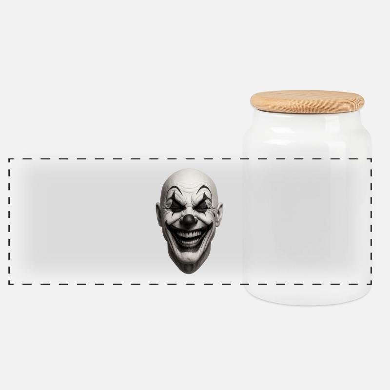 Silly... - Panoramic Cookie Jar with Wooden Lid - white