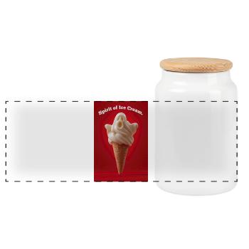 Spirit of IceCream - Boîte à biscuits avec couvercle en bois - blanc - Devant