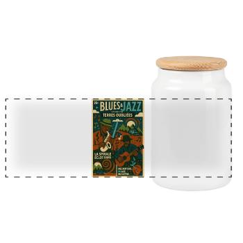 Blues et Jazz des Terres Oubliées - Boîte à biscuits avec couvercle en bois - blanc - Devant