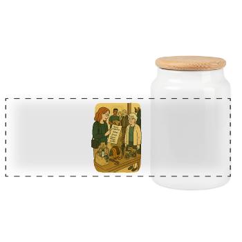 Mamie Karin en famille - Boîte à biscuits avec couvercle en bois - blanc - Devant