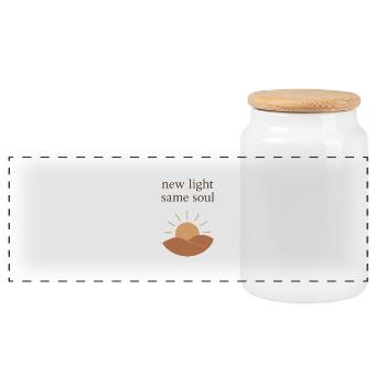 New light same soul - Panorama Keksdose mit Holzdeckel - Weiß - Vorne