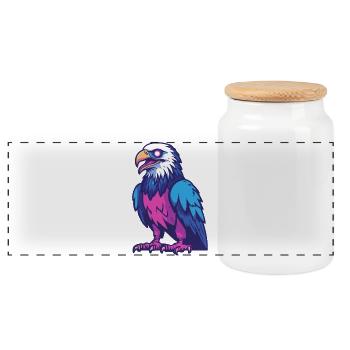 Eagle Halloween Zombie - Panoramic Cookie Jar with Wooden Lid - white - Front