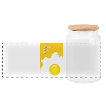 Sunny Side Up – Bonne humeur pour le petit-déjeuner - Boîte à biscuits avec couvercle en bois - blanc - Devant