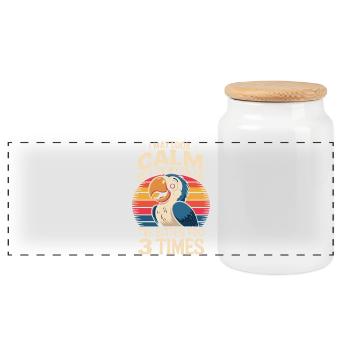 Perroquet disant que j’ai peut-être l’air calme mais dans ma tête - Boîte à biscuits avec couvercle en bois - blanc - Devant